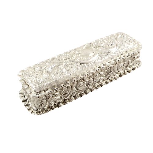 Antique Victorian Sterling Silver Trinket Box 1900