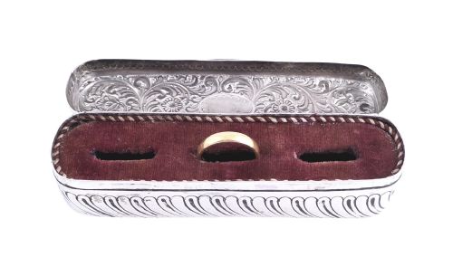fig 1. Antique Edwardian Sterling Silver Ring Box 1885