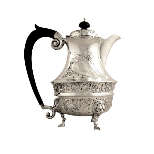 Antique Sterling Silver 'Animals' Water Pot / Jug 1923