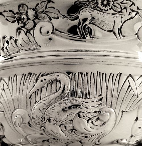 fig 1. Antique Sterling Silver 'Animals' Water Pot / Jug 1923