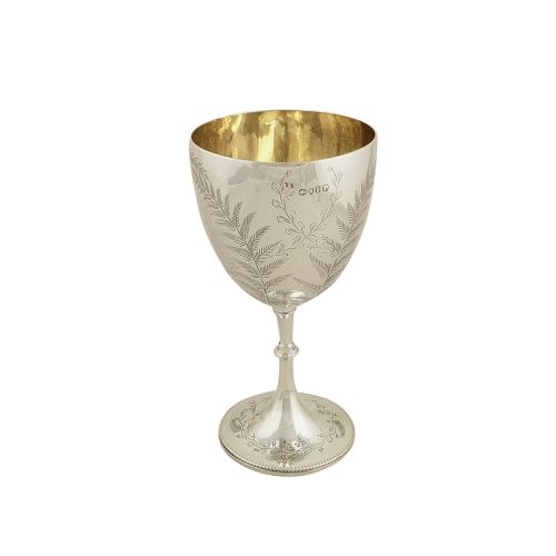 Antique Victorian Sterling Silver Wine Goblet 1872