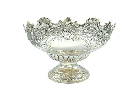 Large Antique Victorian Sterling Silver 12" Presentation Bowl 1896