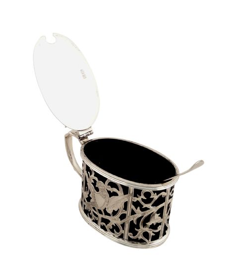 fig 1. Antique Sterling Silver 'Cat & Bird' Mustard 1810