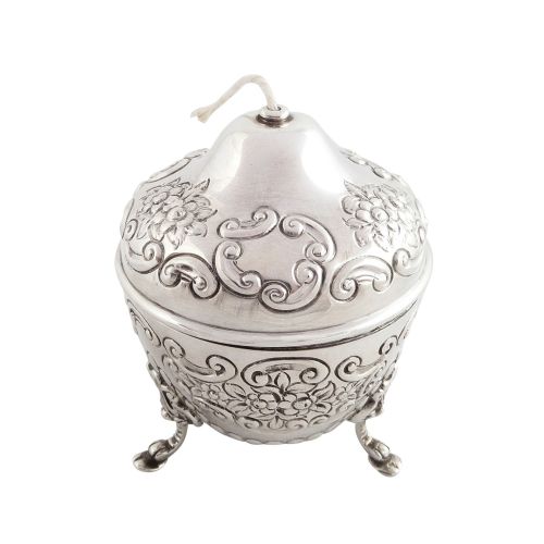 Antique Edwardian Sterling Silver String Box / Holder 1909