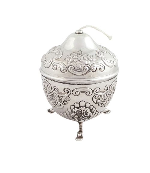 fig 1. Antique Edwardian Sterling Silver String Box / Holder 1909