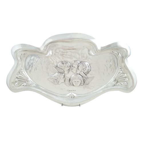 Antique Edwardian Sterling Silver Angels Tray 1904