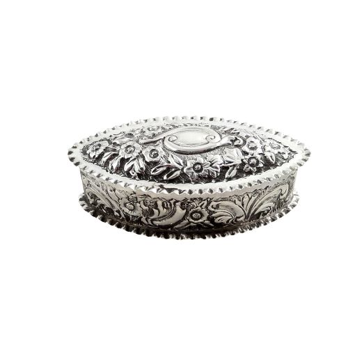 Antique Victorian Sterling Silver Trinket Box 1894