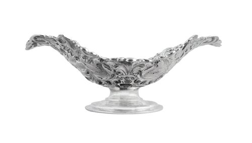 fig 1. Antique Victorian Sterling Silver Dish - 1898 - Dragons & Birds