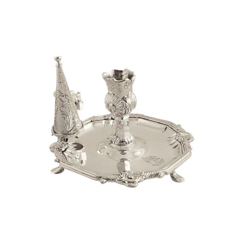 Antique George IV Sterling Silver Chamberstick with Snuffer 1828