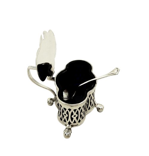 fig 1. Unusual Shape Antique Sterling Silver Mustard 1902