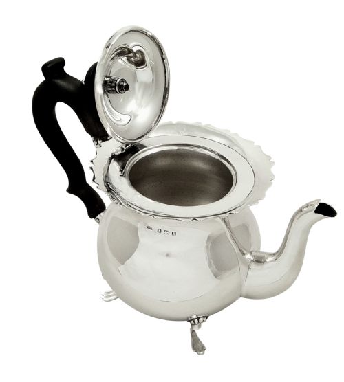 fig 1. Antique Edwardian Sterling Silver Bachelor Teapot 1907