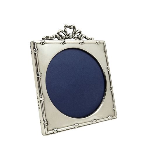Antique Edwardian Sterling Silver 'Bow/ribbon' Photo Frame 1908