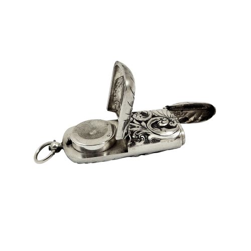 Antique Victorian Sterling Silver Sovereign / Vesta Case 1888