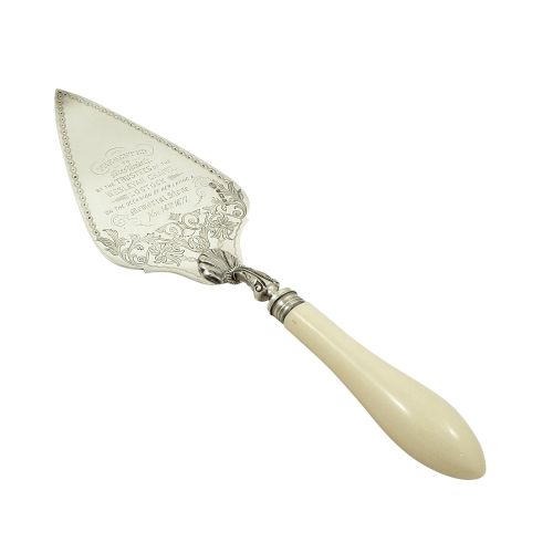 Antique Victorian Sterling Silver Presentation Trowel 1877 - Lostock, Wesleyan Chapel