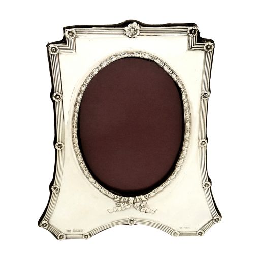 Antique Edwardian Sterling Silver 8" Photo Frame 1905