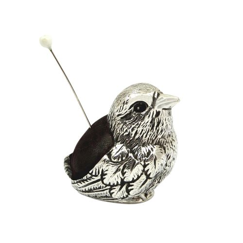 Antique Edwardian Sterling Silver Chick / Bird Pin Cushion 1905