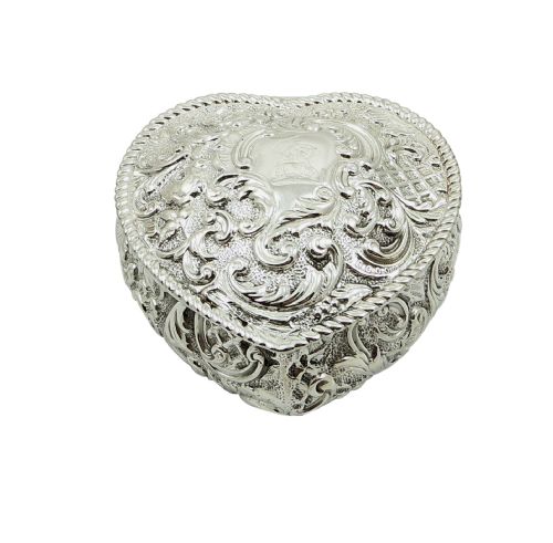 fig 1. Antique Victorian Sterling Silver Heart Box 1895