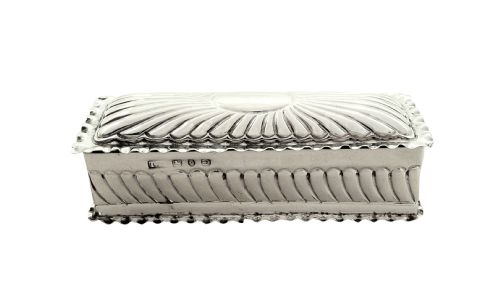 fig 1. Antique Victorian Sterling Silver Trinket Box 1892