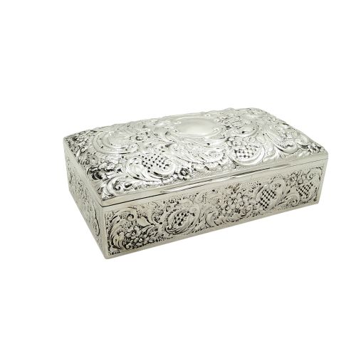 Antique Edwardian Sterling Silver Cigarette Box 1903