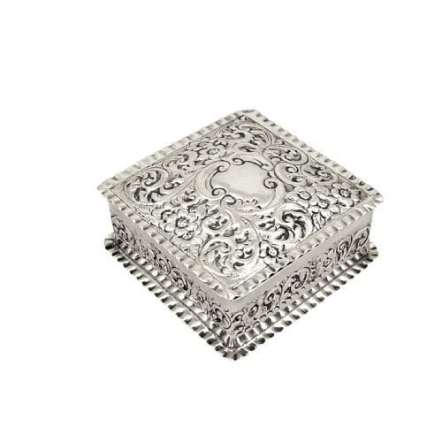 Antique Victorian Sterling Silver Trinket Box 1897