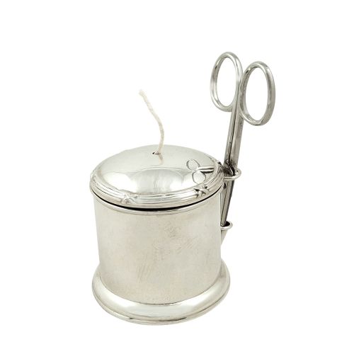 Antique Edwardian Sterling Silver String Box / Holder 1903