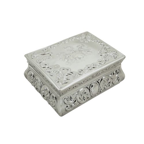 Antique Victorian Sterling Silver Box with Worshipful Grocers Crest 1895