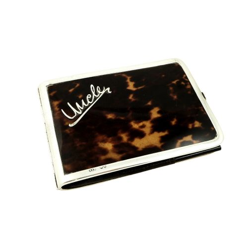 Antique Victorian Sterling Silver & Tortoiseshell 'Uncle' Note Book 1891