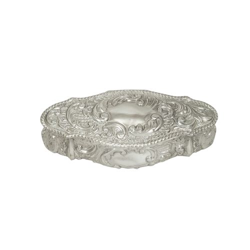 Antique Victorian Sterling Silver 6" Trinket Box 1898