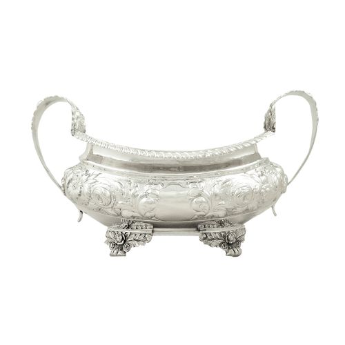 Antique Georgian Sterling Silver 2 Handle Bowl 1823