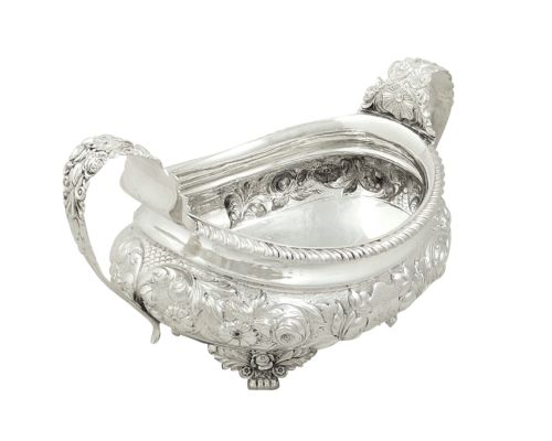 fig 1. Antique Georgian Sterling Silver 2 Handle Bowl 1823