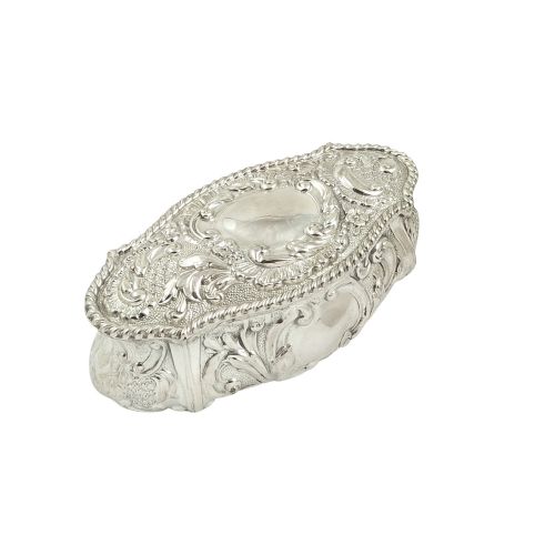 Antique Edwardian Sterling Silver Ring Box 1902