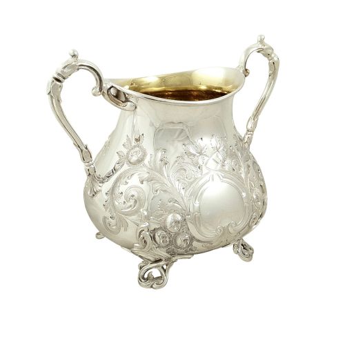 Super Antique Victorian Sterling Silver 2 Handle Bowl 1861 - 635g