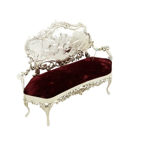 Large Antique Edwardian 6" Sofa / Settee Pin Cushion 1902