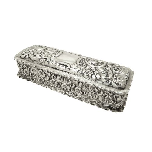 Antique Edwardian Sterling Silver Ring Box 1906