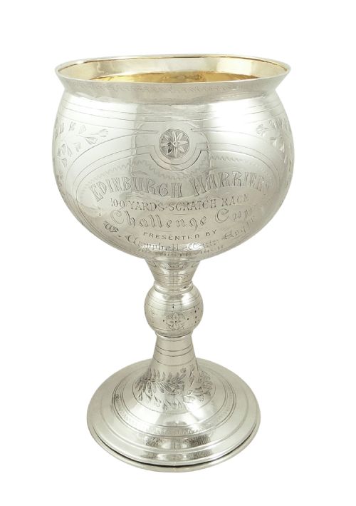 fig 1. Antique Victorian Sterling Silver Trophy/Cup 1877 - Edinburgh Harriers.