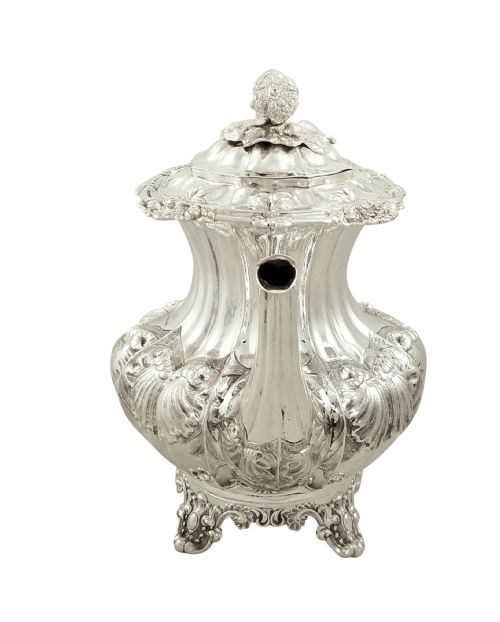 fig 1. Antique Early Victorian Sterling Silver Coffee Pot 1839 - 1005 grams