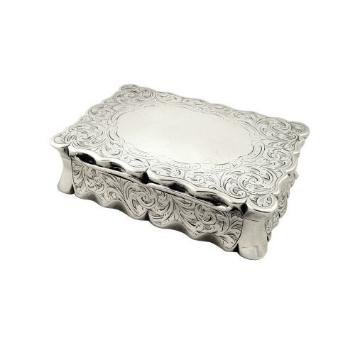 Antique Victorian Sterling Silver Snuff Box 1852 - Hilliard & Thomason