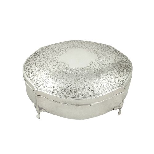 Antique Sterling Silver Jewellery / Trinket Box 1914
