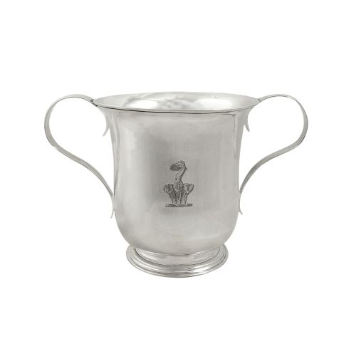 Antique Georgian Sterling Silver Porringer / 2 Handle Cup 1765