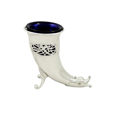 Antique Irish Sterling Silver Horn 'Dolphin' Vase - Dublin 1906