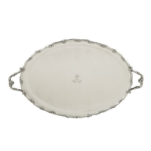 Antique Sterling Silver 23" Oval Tray 1912 - Stand Sure