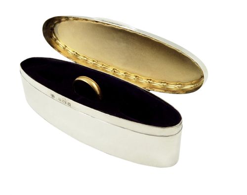 fig 1. Antique Edwardian Sterling Silver Ring Box 1906