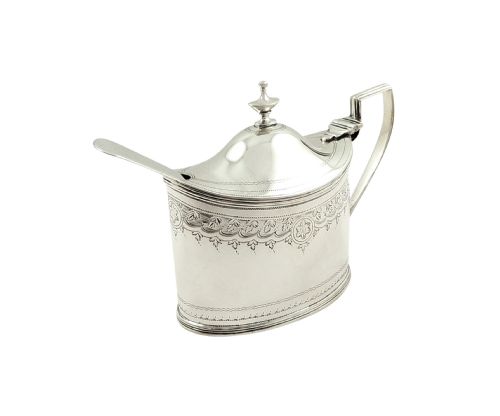 fig 1. Antique Georgian Sterling Silver Mustard Pot 1799