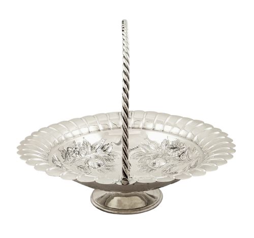 fig 1. Antique Victorian Sterling Silver Basket - 1890 - John Newton Mappin