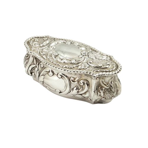 Antique Edwardian Sterling Silver Trinket Box 1905