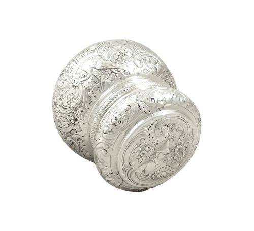 fig 1. Antique Victorian Sterling Silver Vanity Pot / Caddy with Scenes 1890