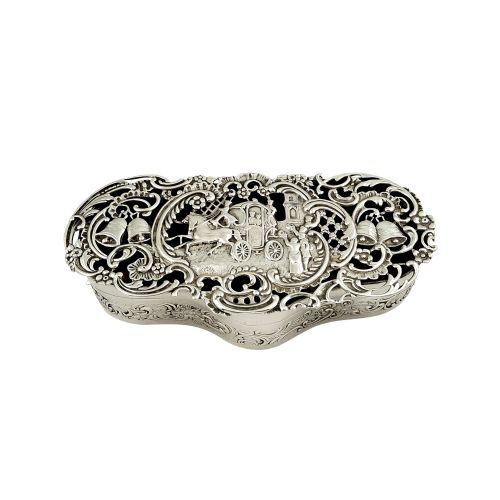 Large Antique Sterling Silver Wedding / Marriage Box 1903