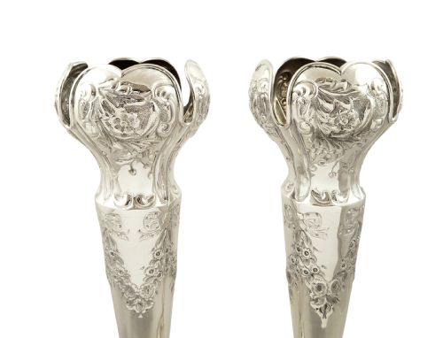 fig 1. Pair of Antique Edwardian Sterling Silver 10