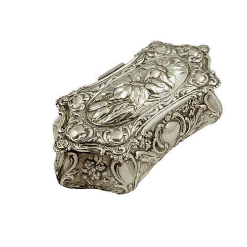 Antique Edwardian Sterling Silver Trinket Box 1907