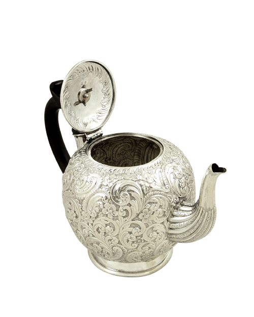 fig 1. Antique Victorian Sterling Silver Teapot 1892